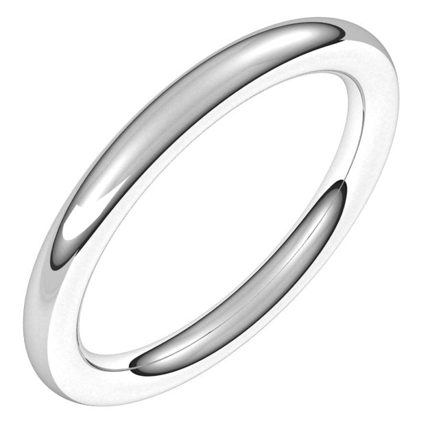 Sterling Silver 2.5 mm Comfort-Fit Full Round Band