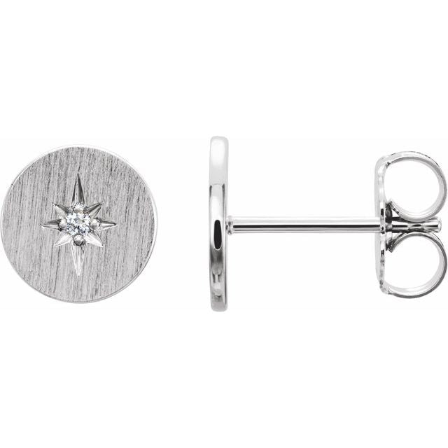 Sterling Silver .02 CTW Natural Diamond Earrings