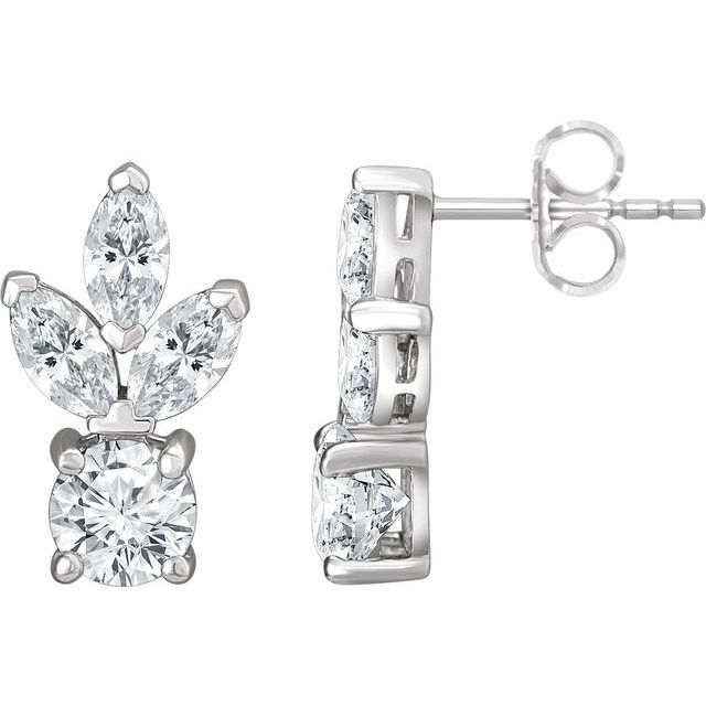 Sterling Silver Imitation White Cubic Zirconia Earrings