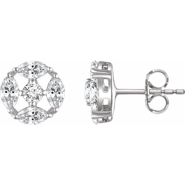 Sterling Silver Imitation White Cubic Zirconia Earrings