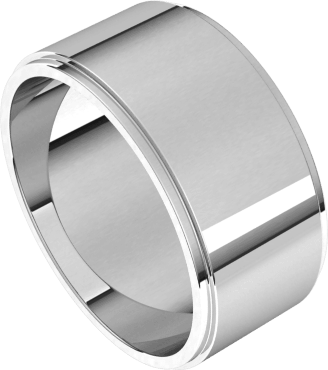 Platinum 9 mm Stepped-Edge Flat Band
