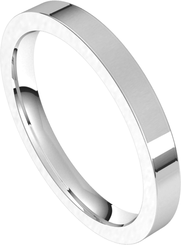 Sterling Silver 2.5 mm Comfort-Fit Flat Band