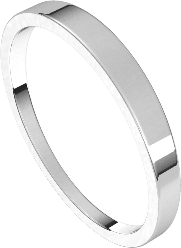Platinum 2.5 mm Tapered Flat Band