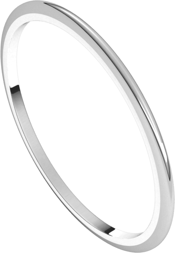 Sterling Silver 1 mm Half Round Band