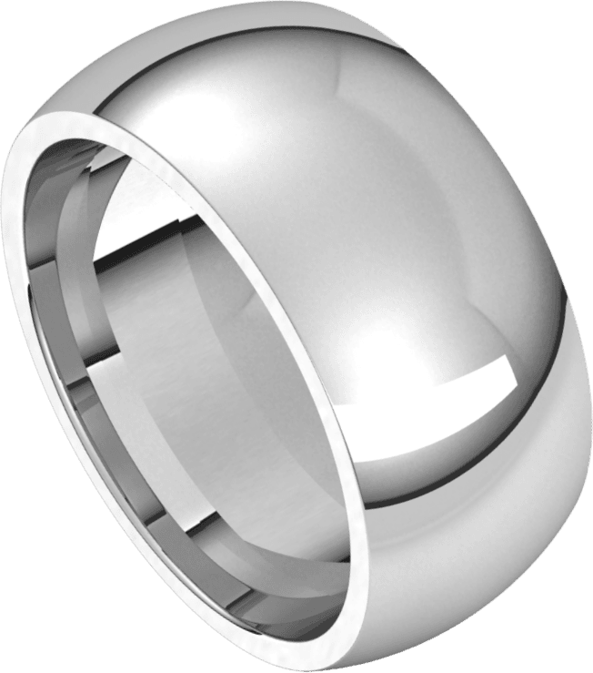 Platinum 9 mm Comfort-Fit Half Round Band