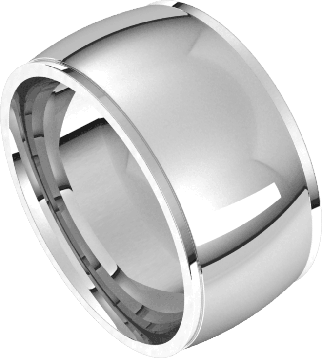 Sterling Silver 10 mm Stepped-Edge Comfort-Fit Half Round Band