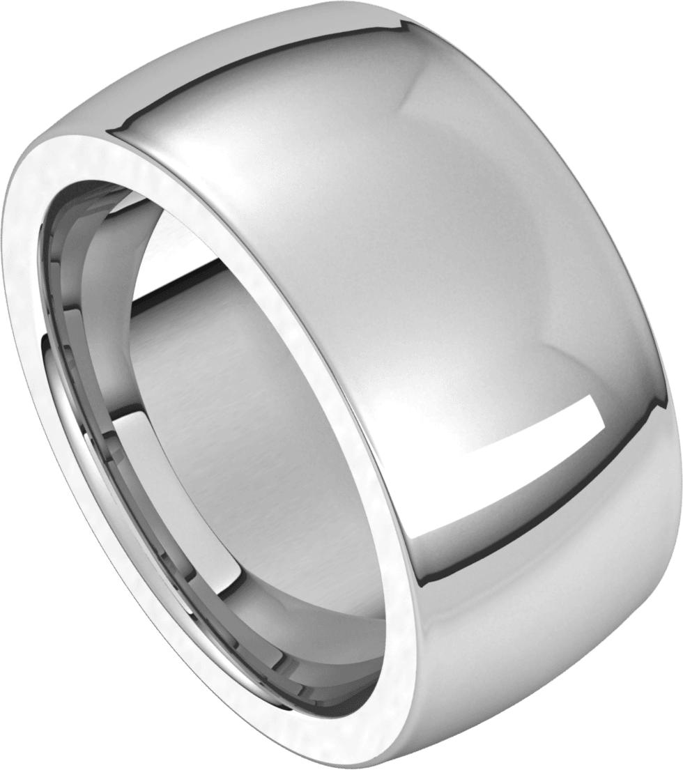 Platinum 10 mm Heavyweight Comfort-Fit Half Round Band