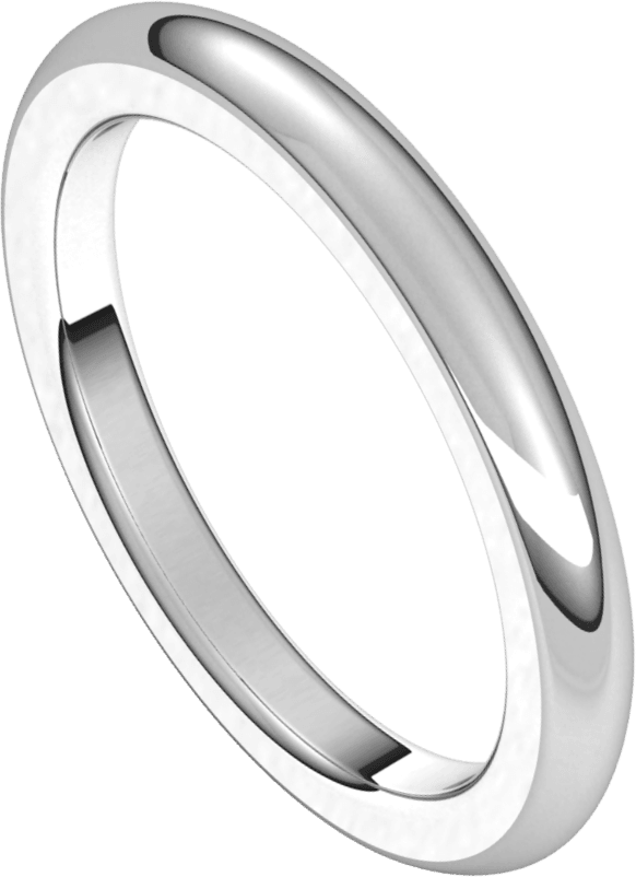 Platinum 2.5 mm Heavyweight Comfort-Fit Half Round Band