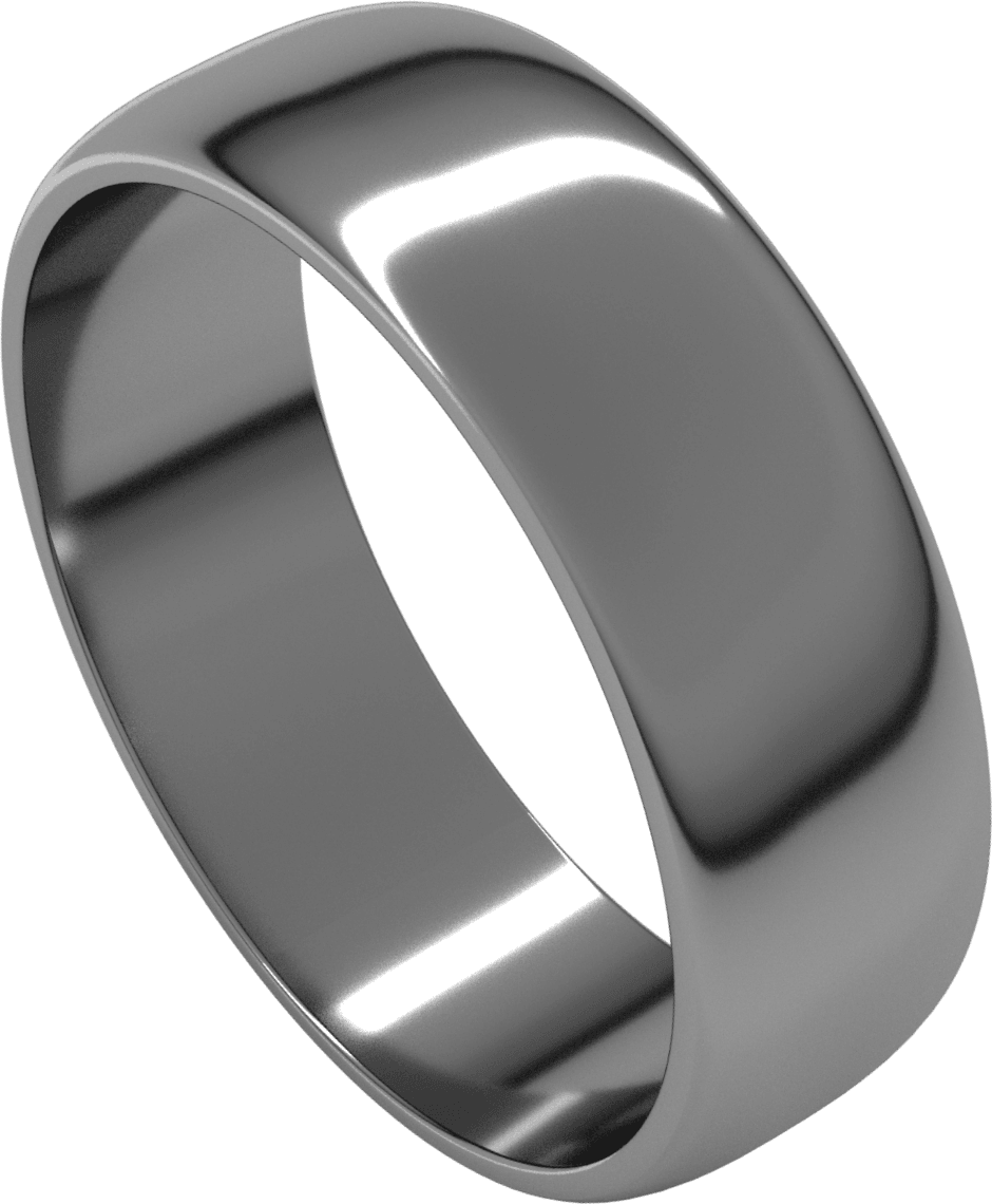 Sterling Silver 6 mm Lightweight Half Round Band