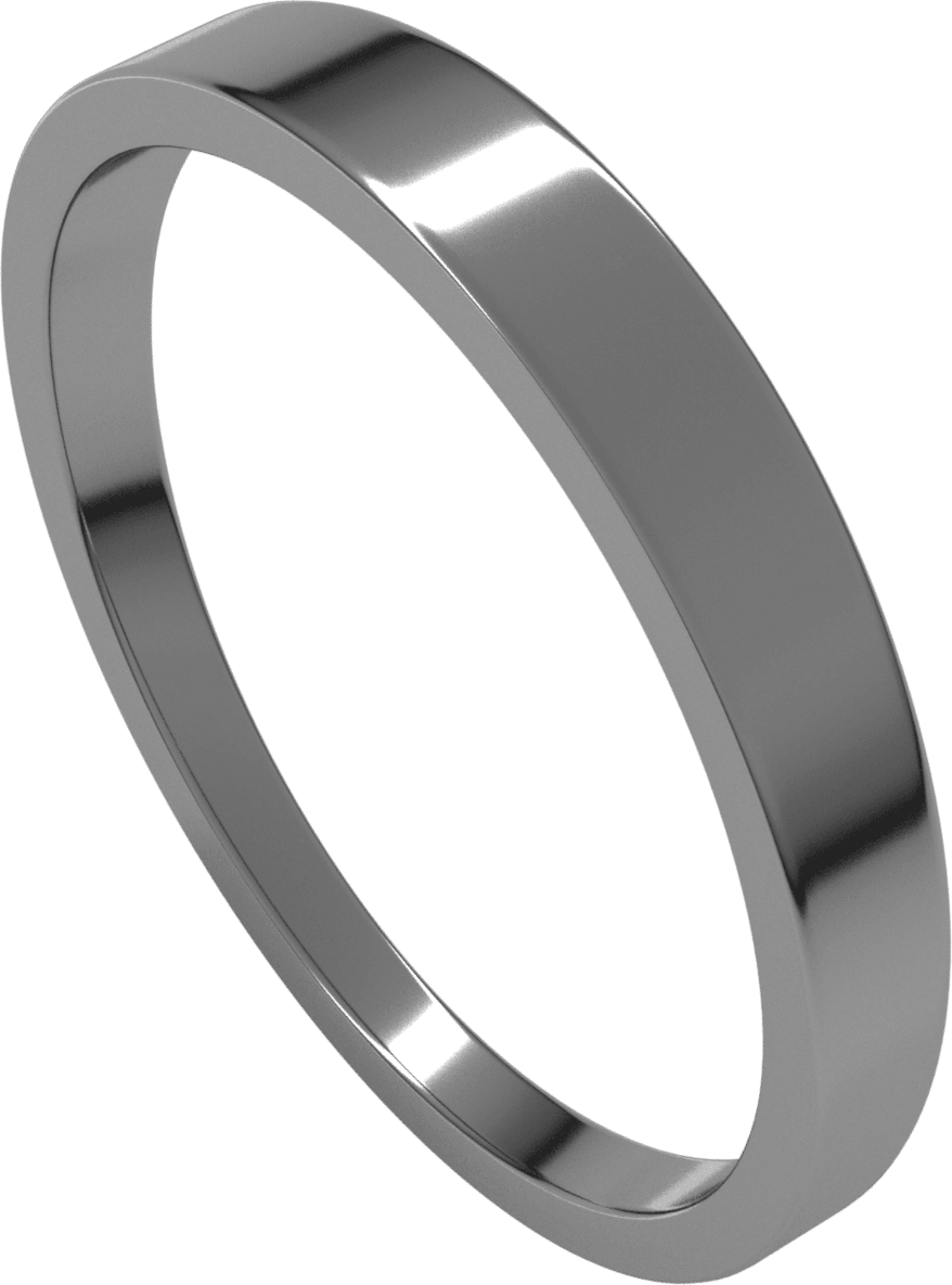 Palladium 3 mm Tapered Flat Band