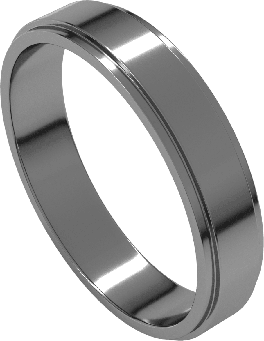 Platinum 4 mm Stepped-Edge Flat Band