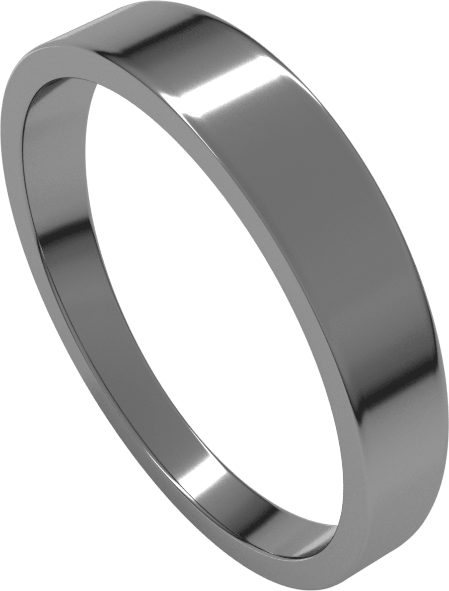 Sterling Silver 4 mm Tapered Flat Band