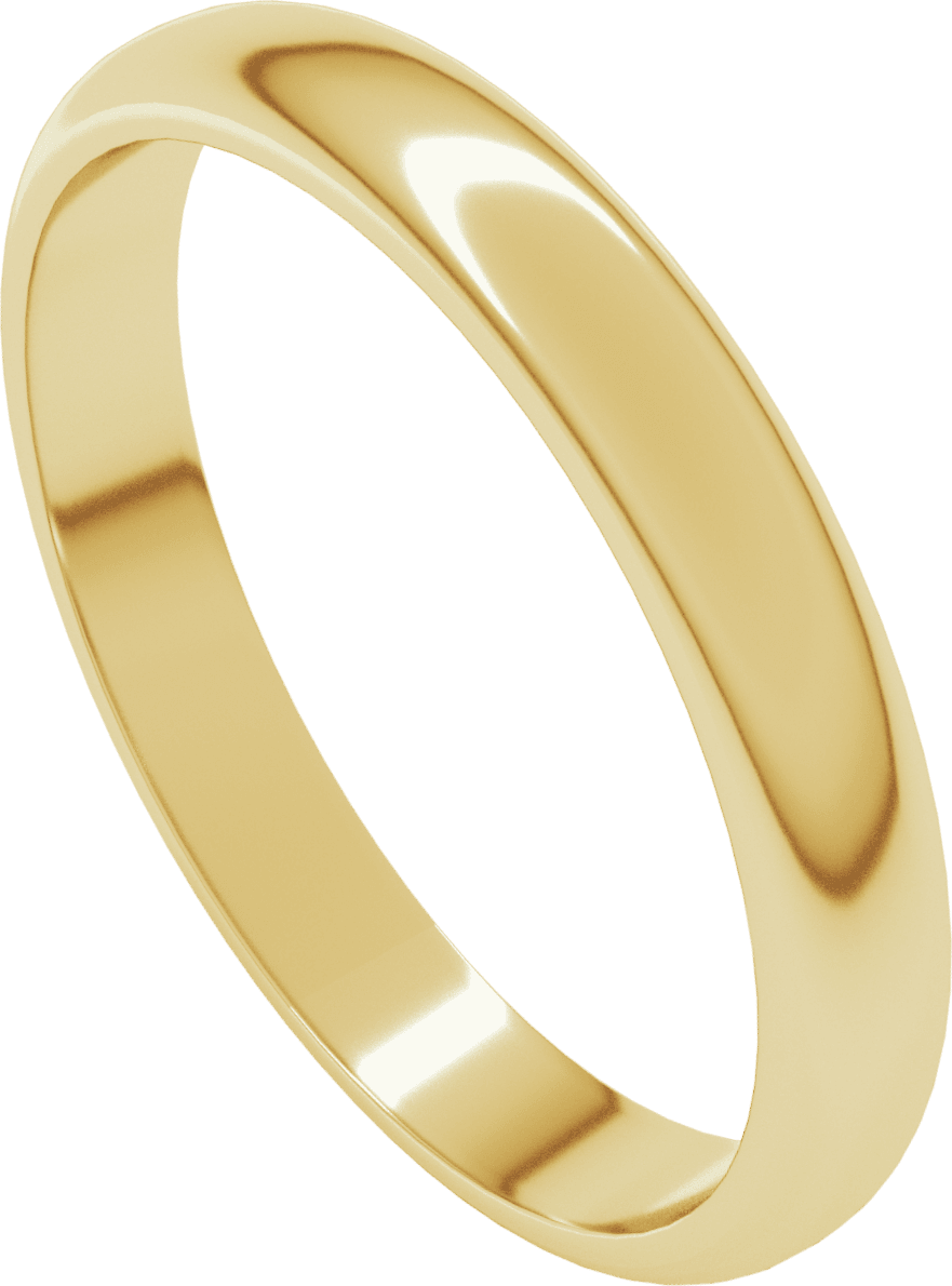 10K Yellow Gold 3 mm Half Round Band