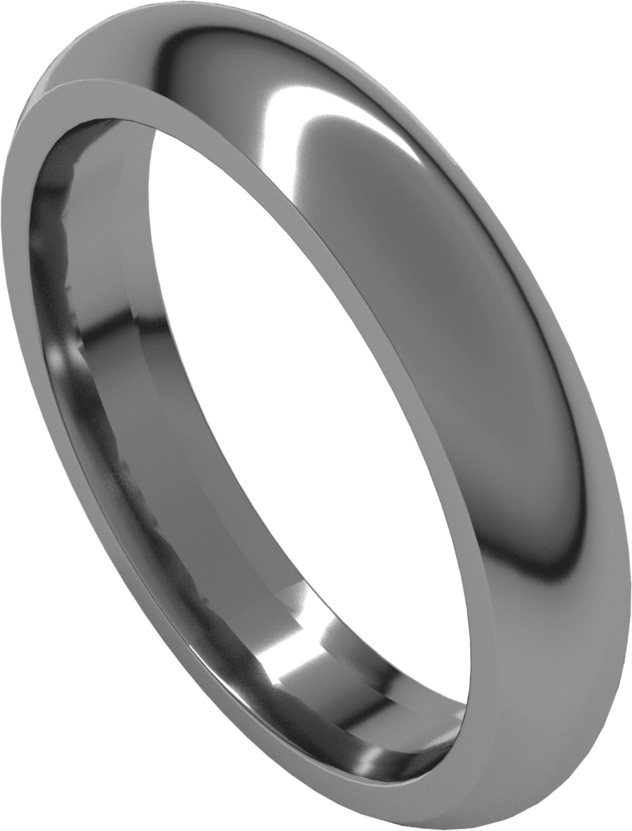 Sterling Silver 4 mm Comfort-Fit Half Round Band