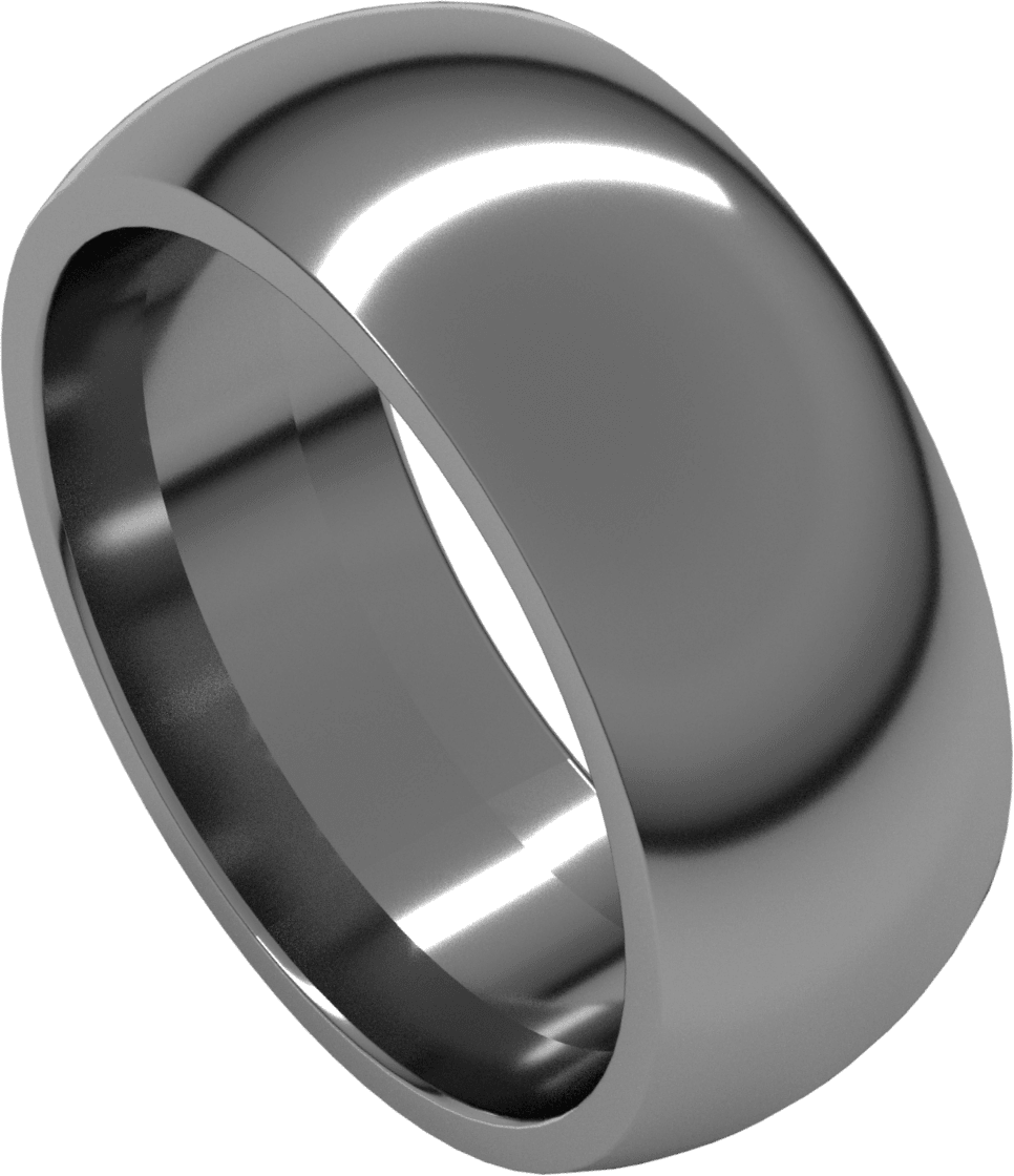 Platinum 8 mm Comfort-Fit Half Round Band