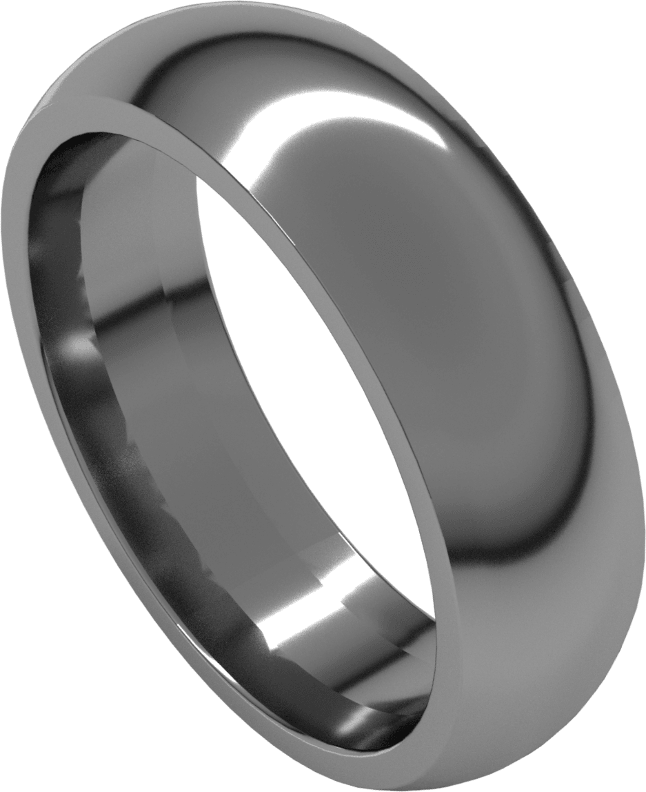 Sterling Silver 6 mm Comfort-Fit Half Round Band