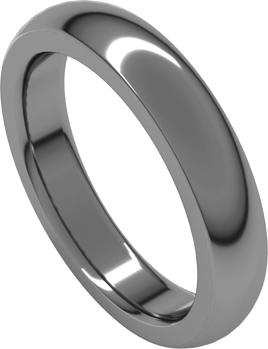 Sterling Silver 4 mm Heavyweight Comfort-Fit Half Round Band