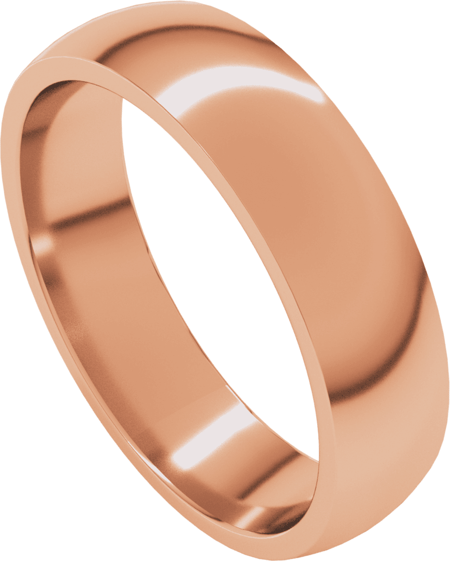 10K Rose Gold 2 mm Comfort-Fit Half Round Band