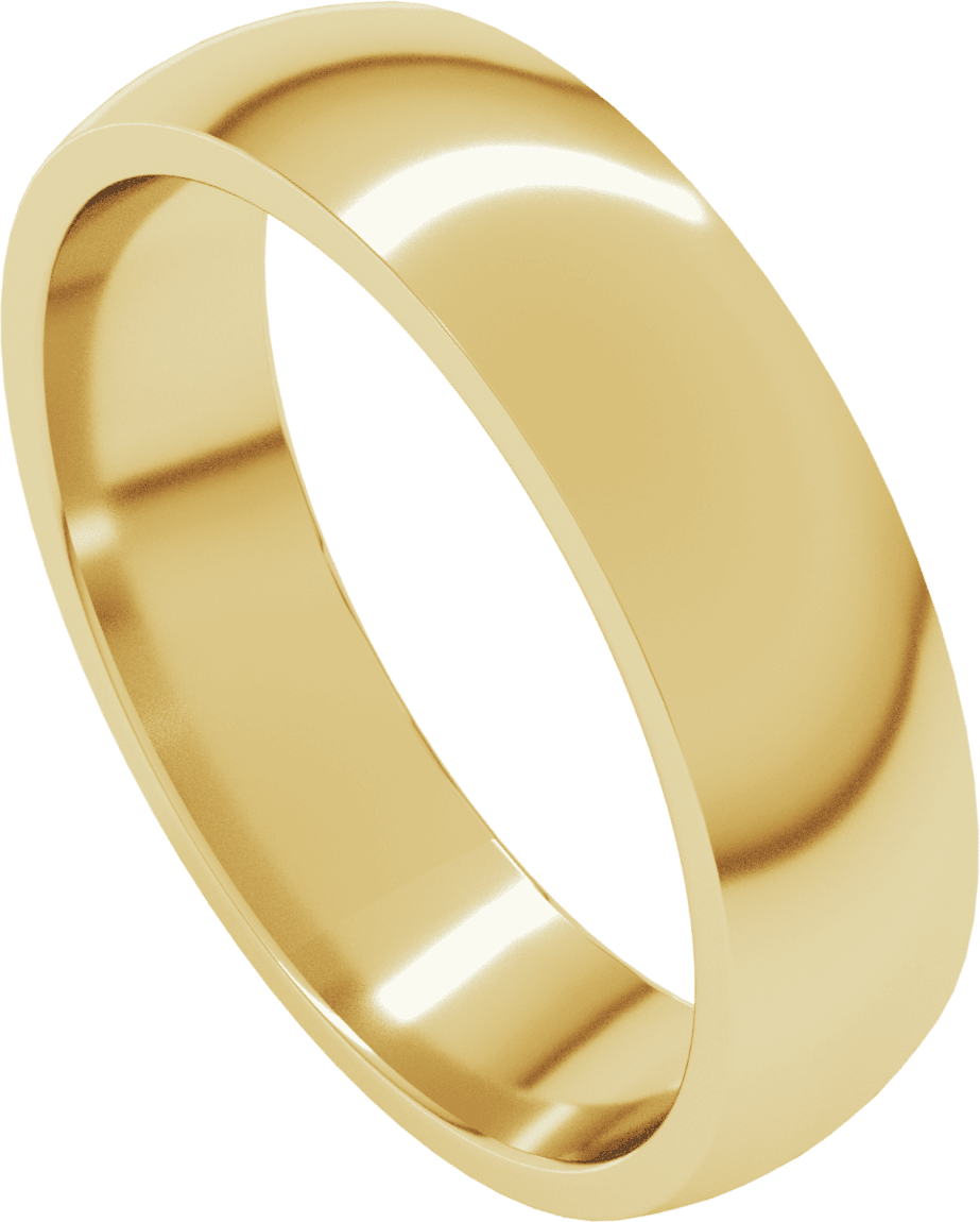 10K Yellow Gold 10 mm Lightweight Comfort-Fit Half Round Band