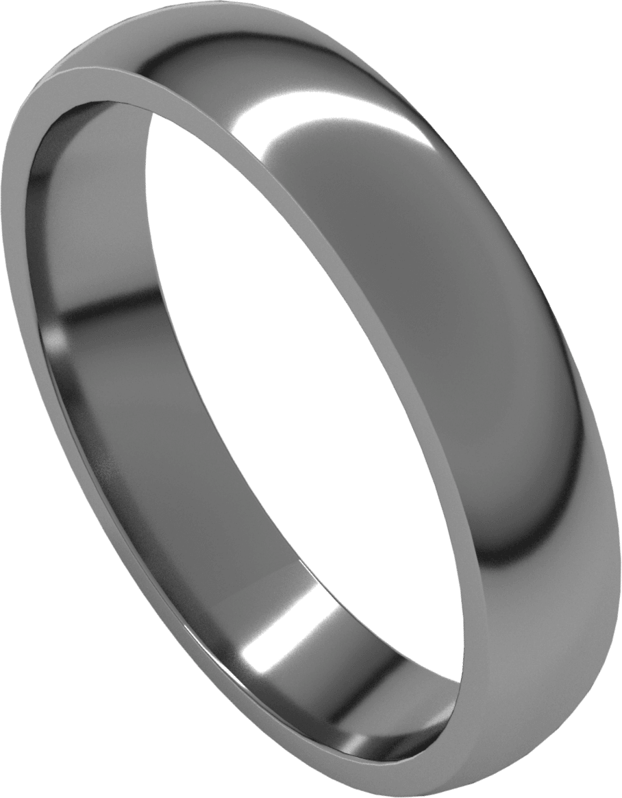 Sterling Silver 4 mm Lightweight Comfort-Fit Half Round Band