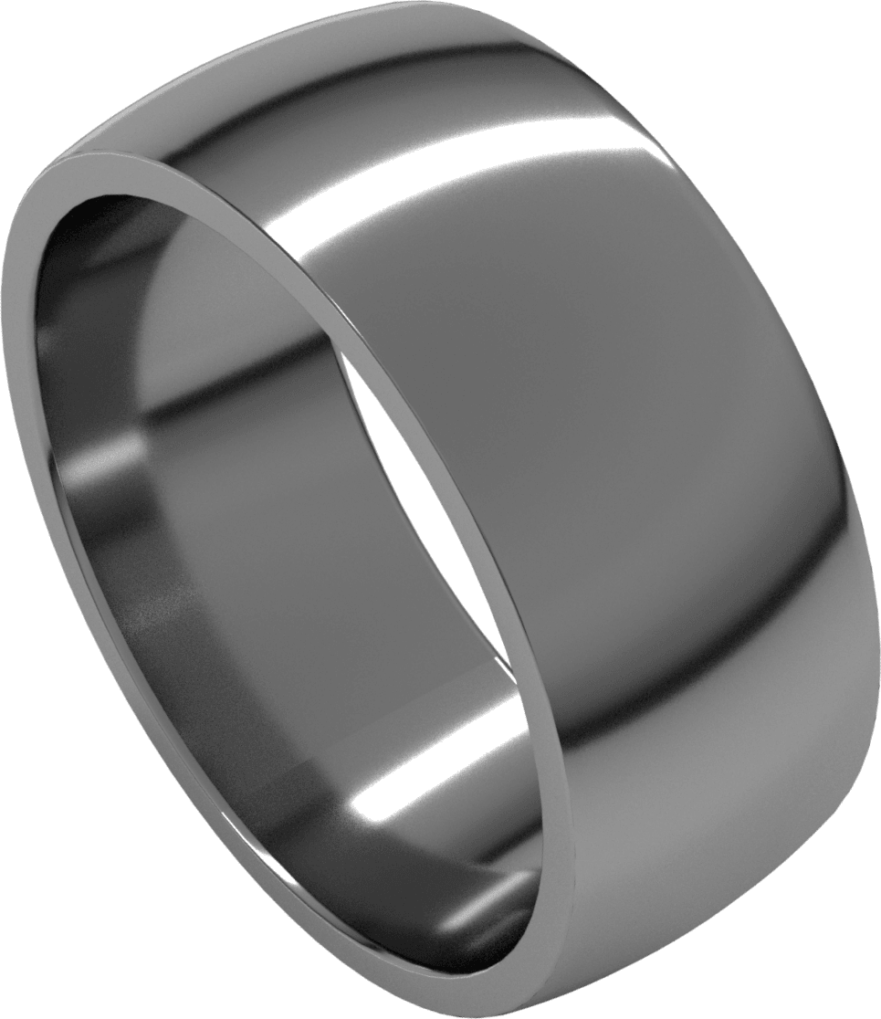 Sterling Silver 8 mm Lightweight Comfort-Fit Half Round Band