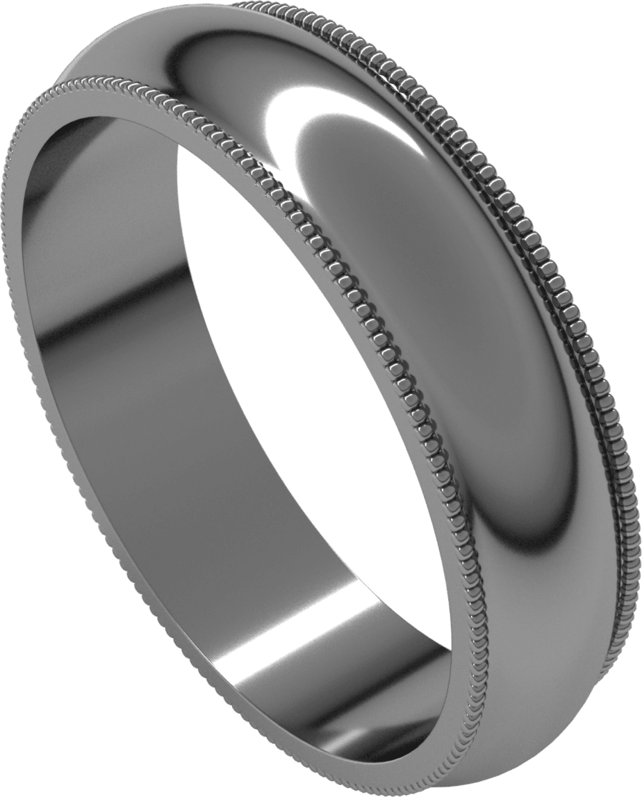 Platinum 5 mm Milgrain Half Round Band