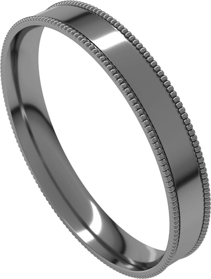 Platinum 3 mm Milgrain Comfort-Fit Flat Band