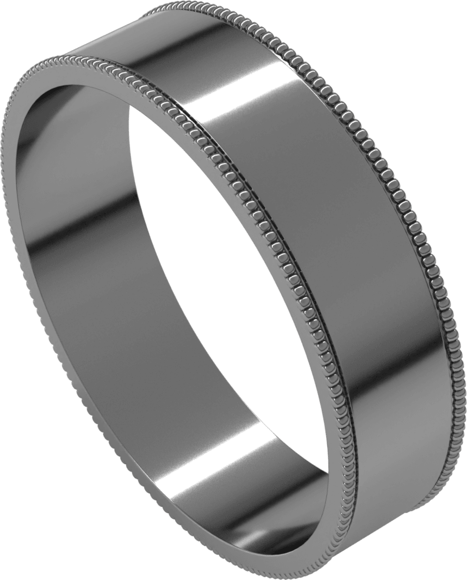 Platinum 5 mm Milgrain Comfort-Fit Flat Band