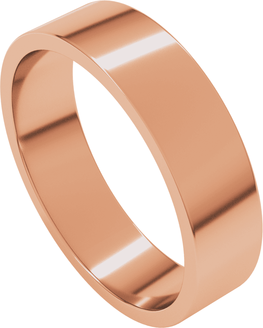 10K Rose Gold 5 mm Stepped-Edge Flat Band