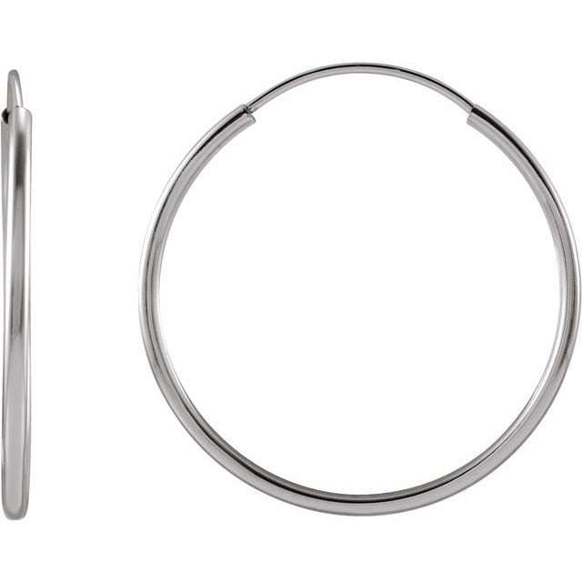 Sterling Silver Flexible Endless Tube 20 mm Hoop Earring
