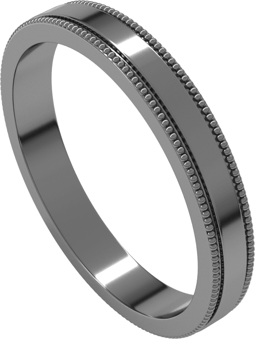 Sterling Silver 3 mm Milgrain Flat Band
