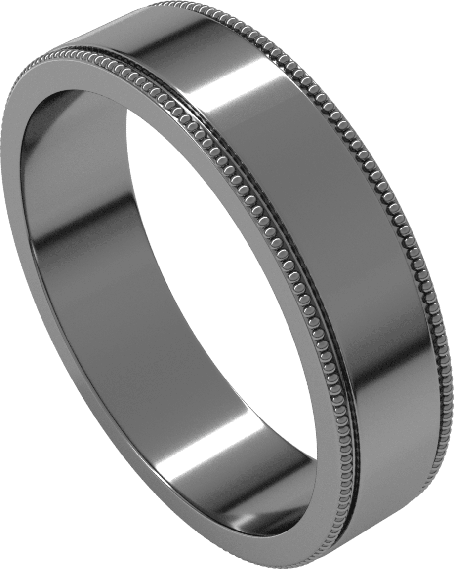 Platinum 5 mm Milgrain Flat Band