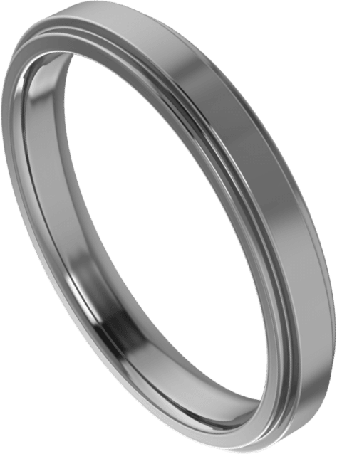 Sterling Silver 3 mm Stepped-Edge Comfort-Fit Flat Band