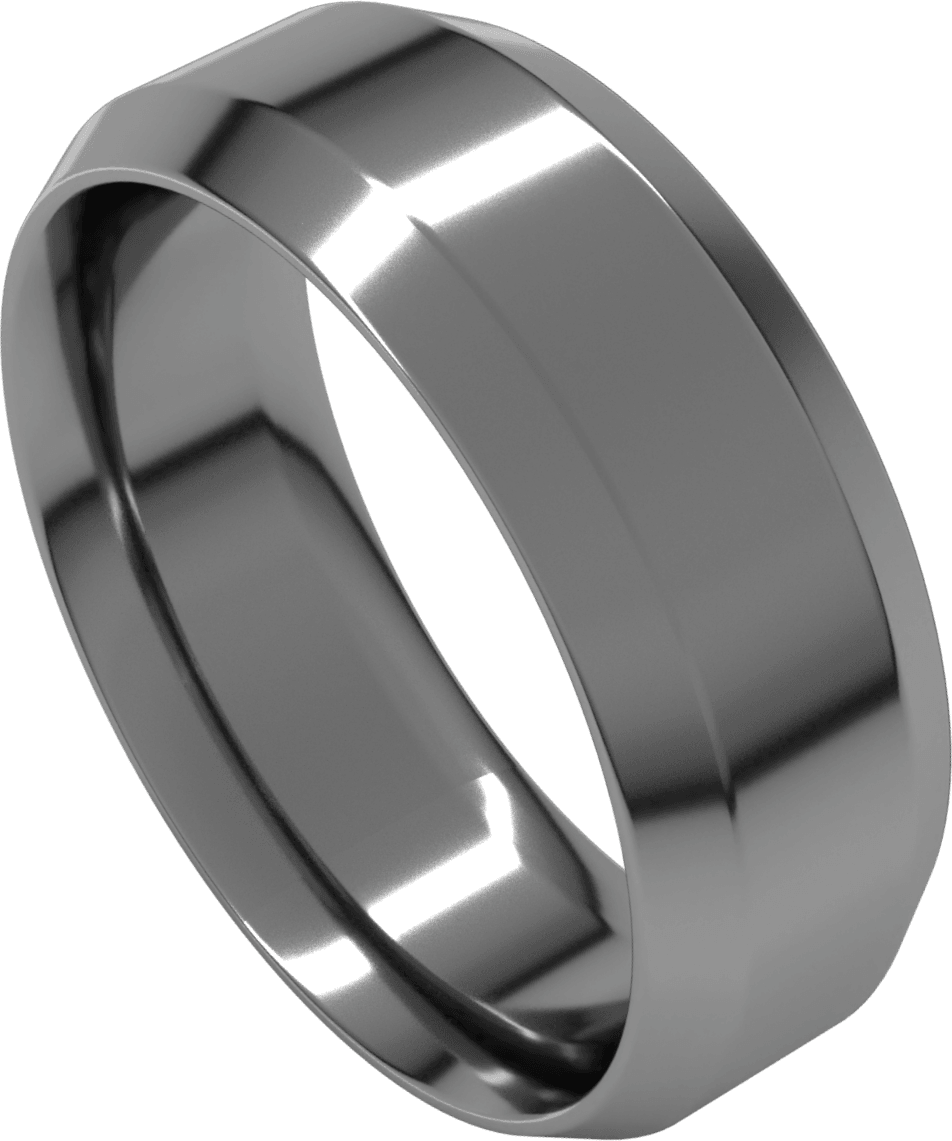 Sterling Silver 7 mm Beveled-Edge Comfort-Fit Flat Band