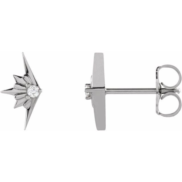 Sterling Silver .03 CTW Natural Diamond Starburst Earrings
