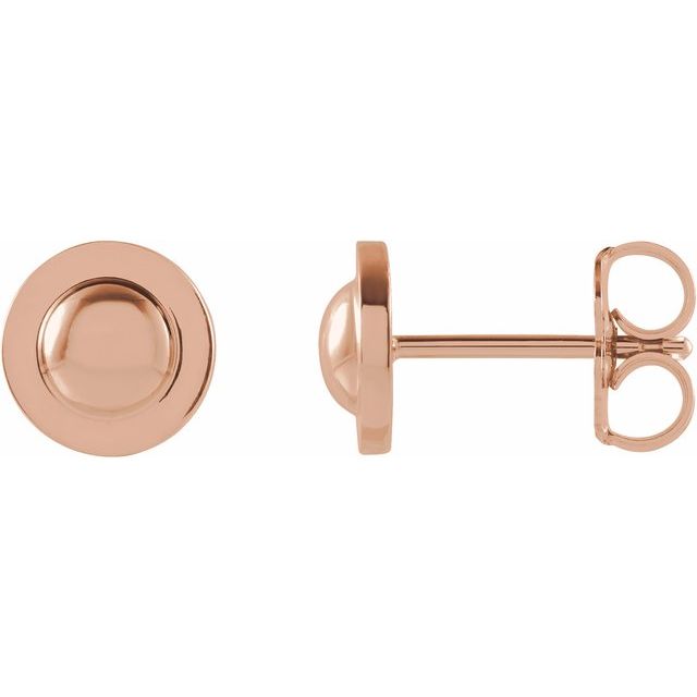14K Rose Domed Earrings