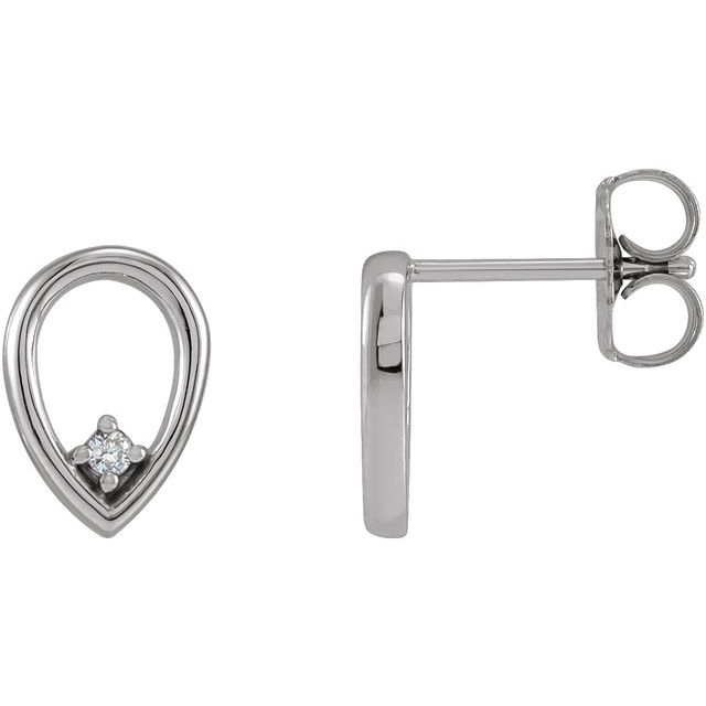 Platinum .03 CTW Natural Diamond Geometric Earrings