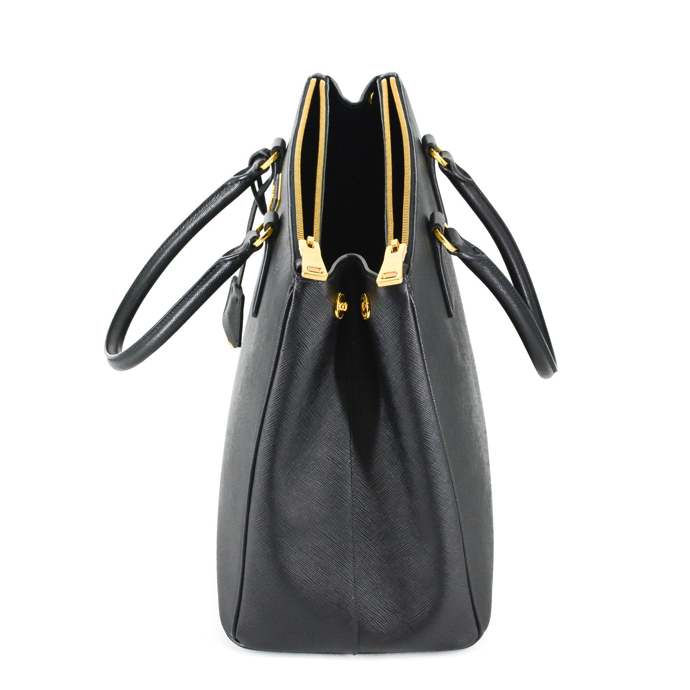 PRADA Galleria Saffiano Leather Bag - Large (Black)
