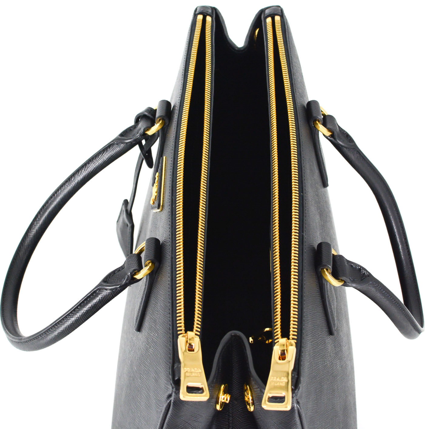 PRADA Galleria Saffiano Leather Bag - Large (Black)