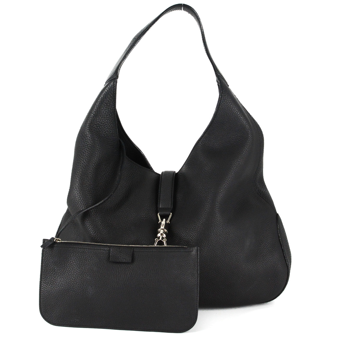 GUCCI Soft Leather Hobo Bag in Black