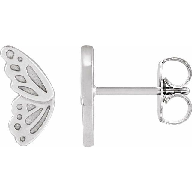 Platinum Left Butterfly Wing Earring