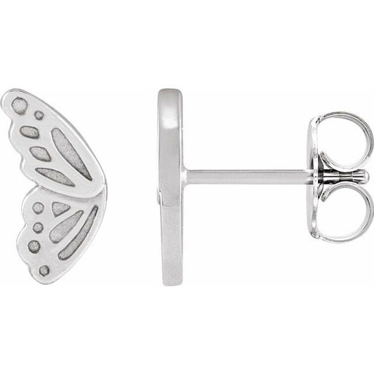 Platinum Left Butterfly Wing Earring