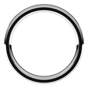 Product - Sterling Silver 4 mm Beveled-Edge Comfort-Fit Flat Band