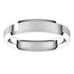 Product - Sterling Silver 4 mm Beveled-Edge Comfort-Fit Flat Band