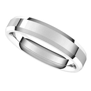 Product - Sterling Silver 4 mm Beveled-Edge Comfort-Fit Flat Band