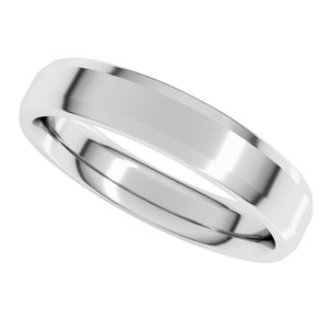 Product - Sterling Silver 4 mm Beveled-Edge Comfort-Fit Flat Band