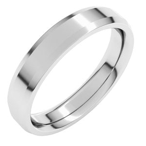 Product - Platinum 4 mm Beveled-Edge Comfort-Fit Flat Band