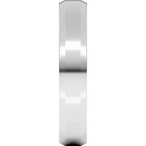 Product - Sterling Silver 4 mm Beveled-Edge Comfort-Fit Flat Band