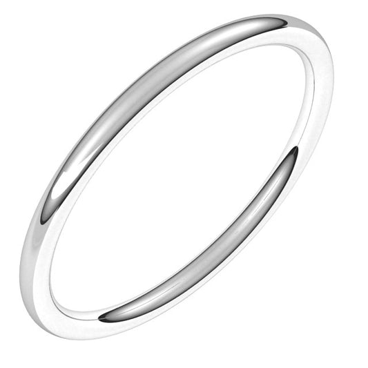 Sterling Silver 1.5 mm Comfort-Fit Full Round Band