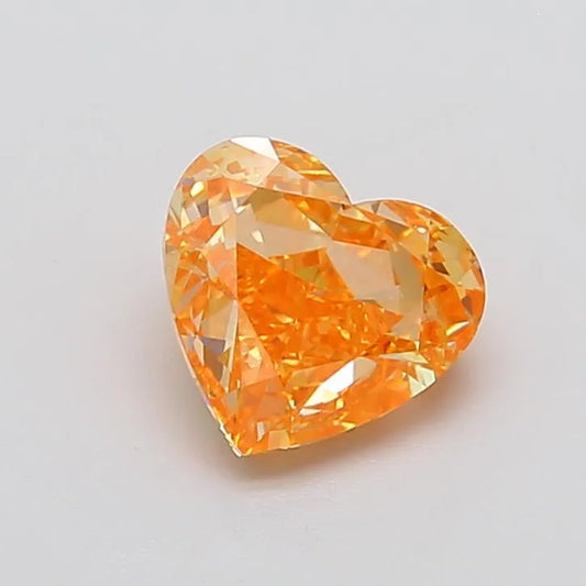 2.74ct Heart Lab Grown Diamond (Colour Fancy Vivid Yellowish Orange, Clarity VVS2, IGI Certified)